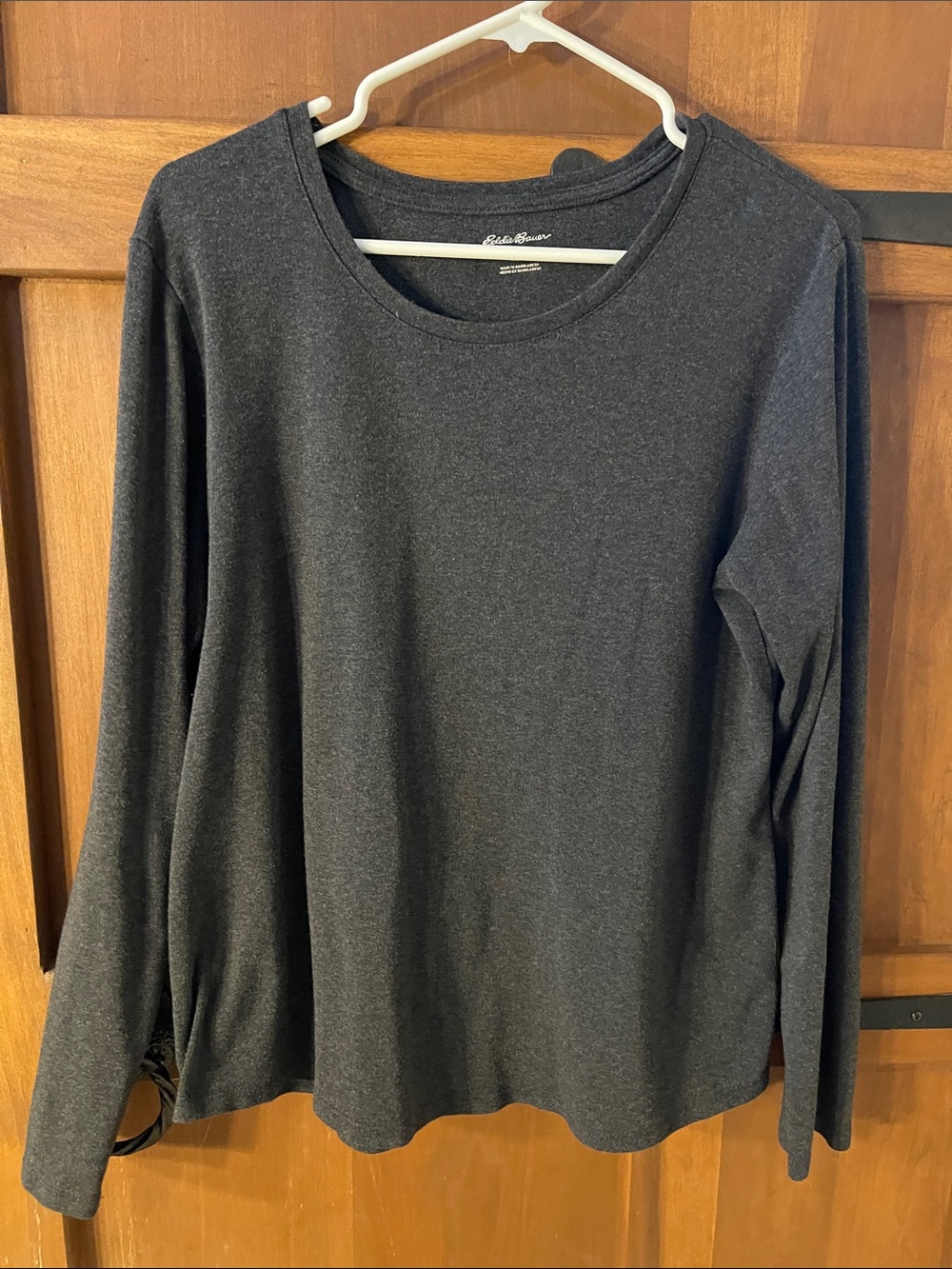 Eddie Bauer Dark Charcoal Long-Sleeve Crewneck Top